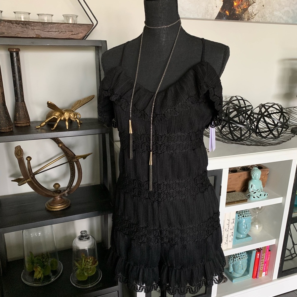 Guess black one piece shorts romper NWT size m